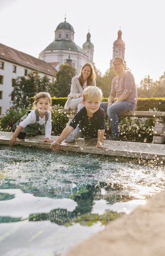 Family at the Mosaic Fountain