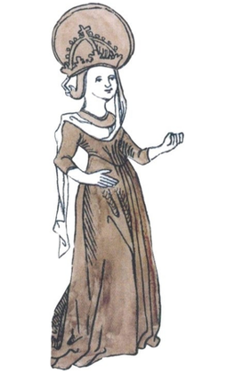 Drawing of the historical personality queen Hildegard