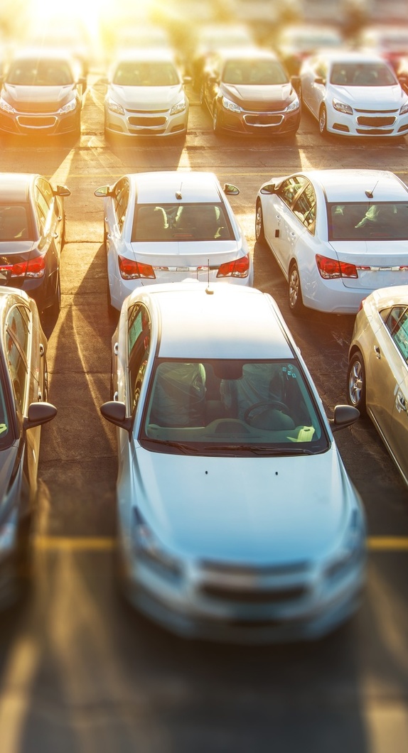 Parked cars in a car park