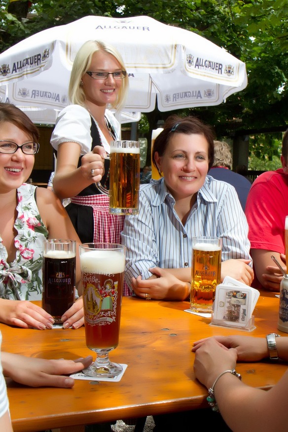 Waitress in a beer garden in Kempten