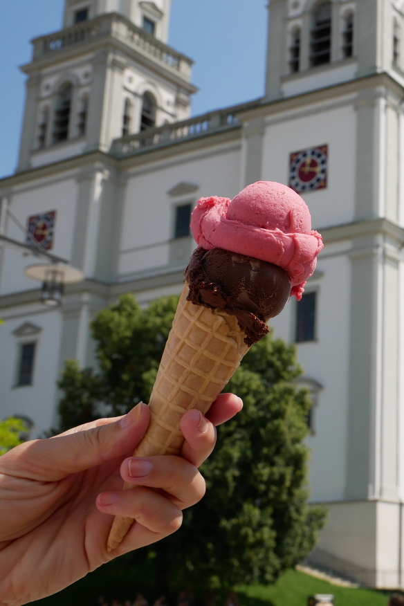 Scoop of ice cream in the cone