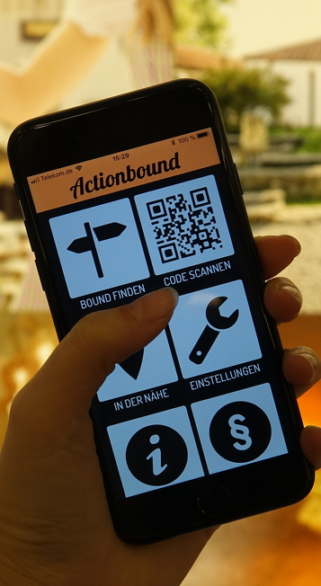 Digitale Ansicht der App "Actionbound"