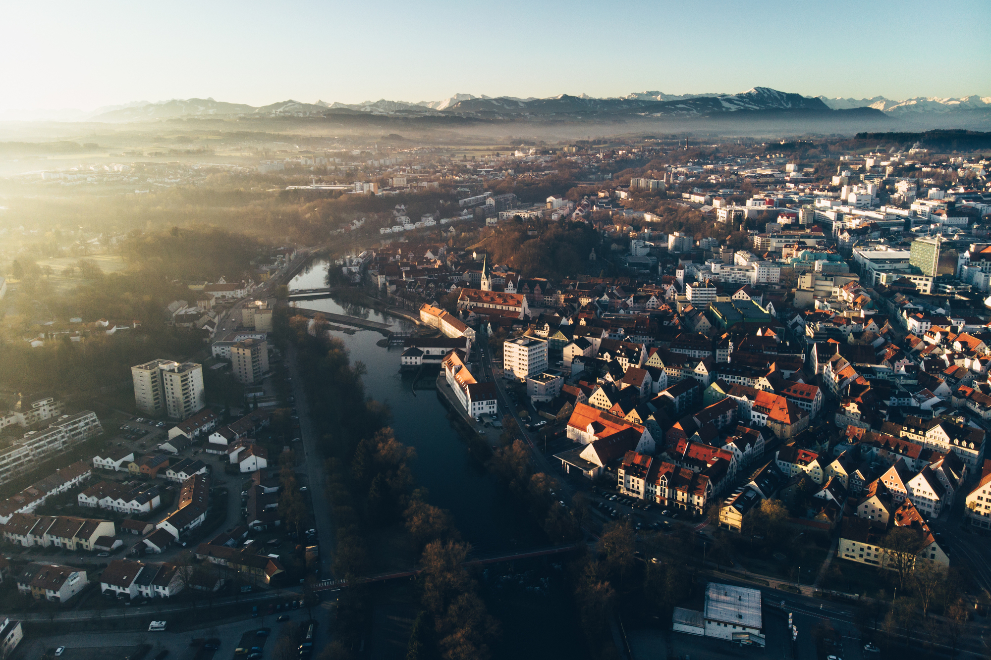 Ein Blick von oben auf Kempten