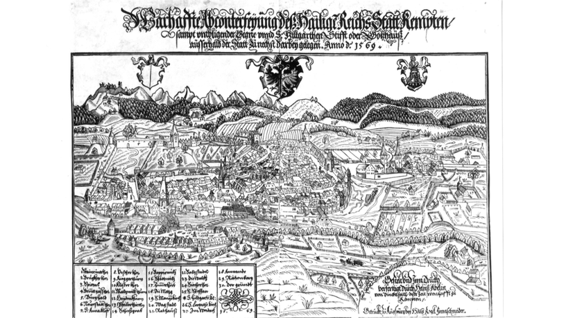 Scan einer Stadtansicht von 1569